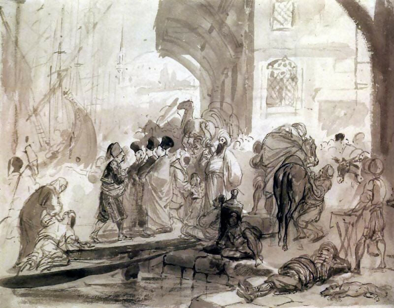 KarlPavlovichBryullov–HarborinConstantinople.1835 50X40 Canvas