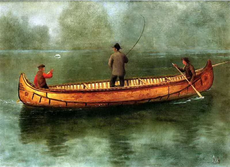 Albert Bierstadt - Fishing from a Boat 45x60 Canvas