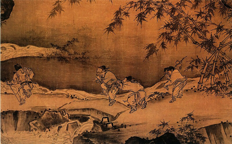 Chinese artists of the Middle Ages (居巢 - 人物花鸟图) – Juchao 45x60 Canvas