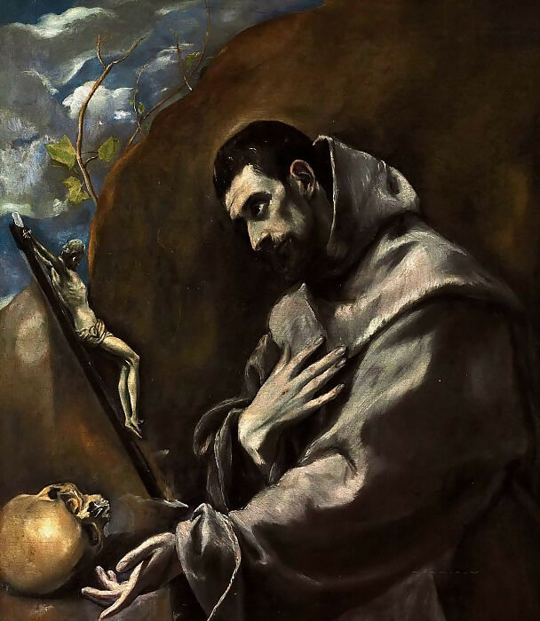 El Greco - Saint Francis in Meditation 50X40 Canvas