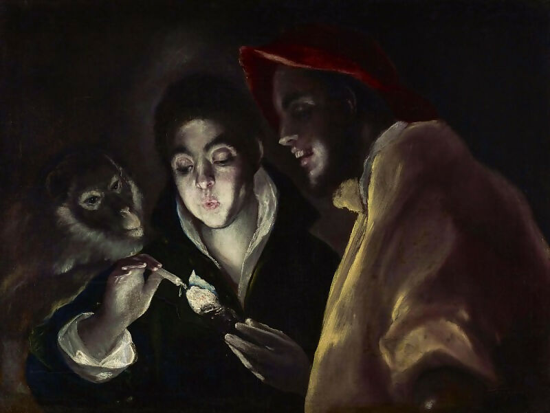 El Greco Allegory Boy Lighting a Candle 45x60 Canvas