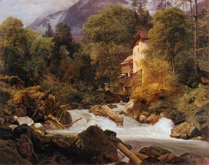 Ferdinand Georg Waldmüller – Mill at the exit from Königssee 45x60 Canvas