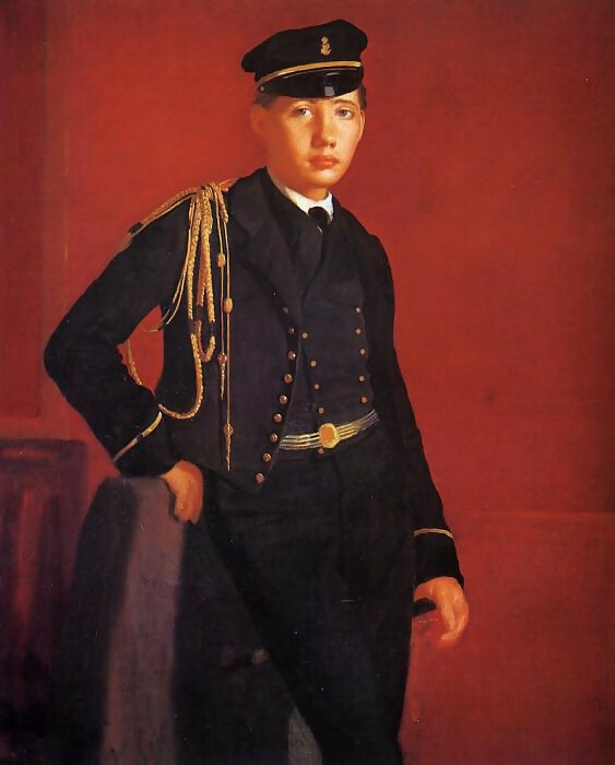 Edgar Degas - Achille Degas in a Cadet Uniform 45x60 Canvas
