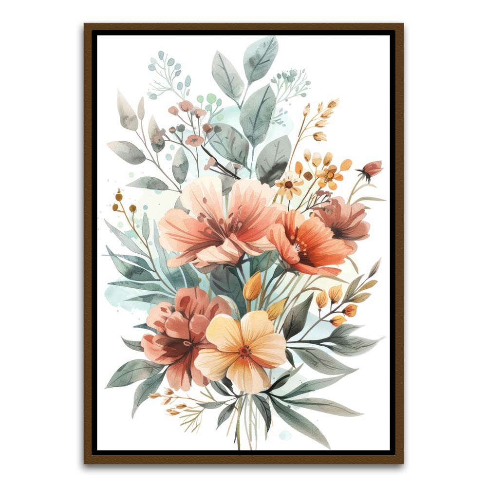 Botanical Art 6 Brown Canvas frame acrylic canvas Frames