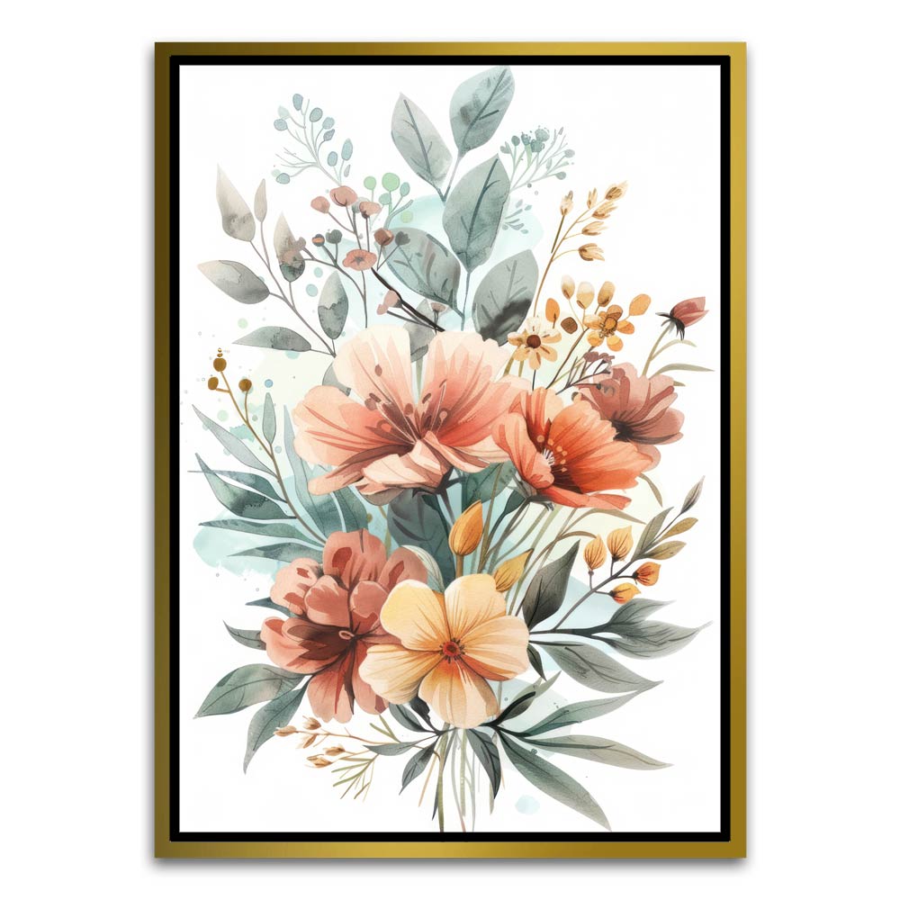 Botanical Art 6 Gold Canvas frame acrylic canvas Frames