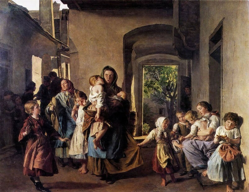 Ferdinand Georg Waldmüller - After the confiscation 90x120 Canvas