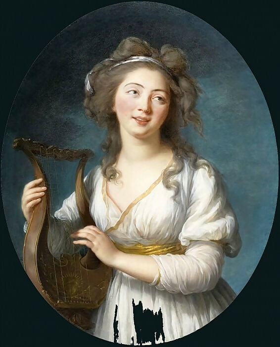 Elisabeth-Louise Vigée-Lebrun – Mademoiselle with a lyre 90x120 Canvas