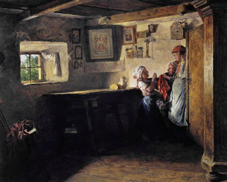 Ferdinand Georg Waldmüller – A Child's Request (Old Box)s 70x100 Canvas