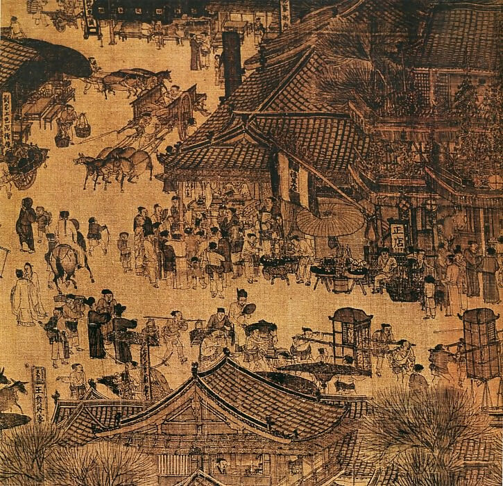 Chinese artists of the Middle Ages (张择端 - 清明上河图(部分)) – Zhang Zhaiduan 50X48 Canvas
