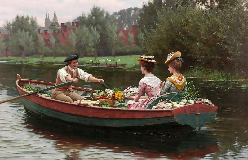 Edmund Blair Leighton - Fair Day 140x187 Canvas