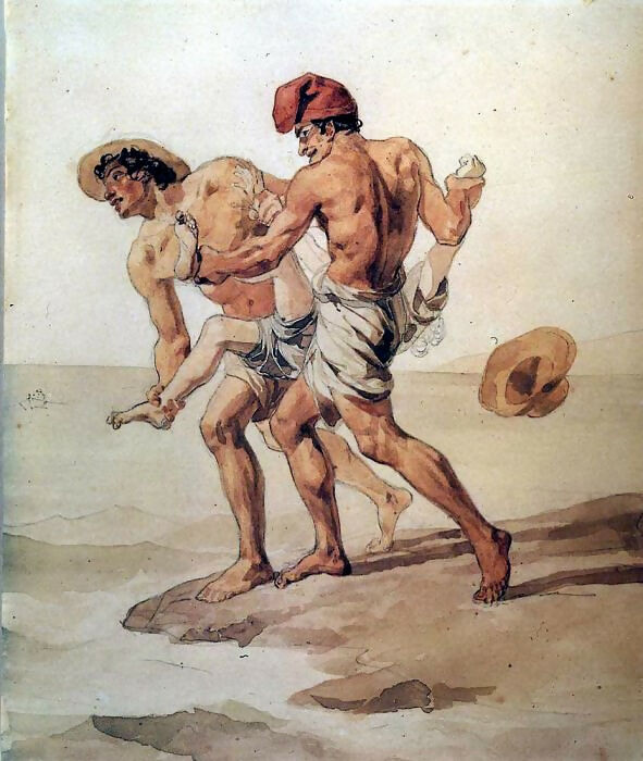 KarlPavlovichBryullov-ForcedBathing.1851-1852 45x60 Canvas