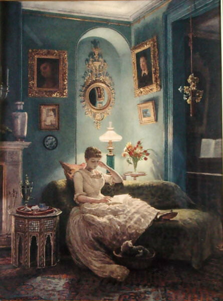 Edward John Poynter - In the Evening at Home 50X40 Canvas