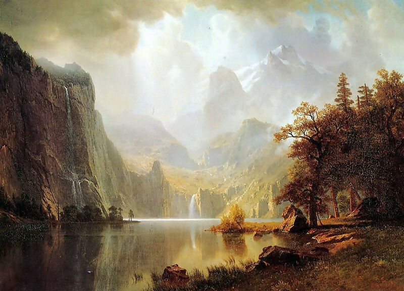 Albert Bierstadt - In the Mountains 50X44 Canvas