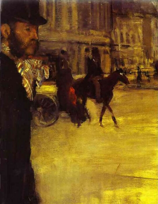 Edgar Degas Count Lepic with his daughters fragment 45x60 Canvas