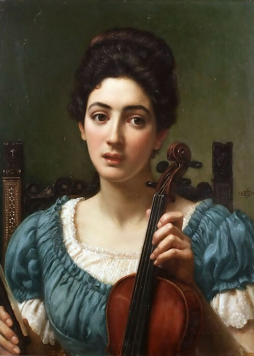 Edward John Poynter – The Violinist 90x120 Canvas