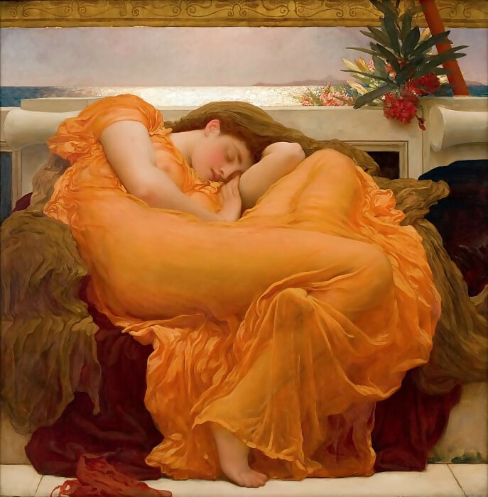 Frederic Leighton - Flaming June 75x100 Canvas
