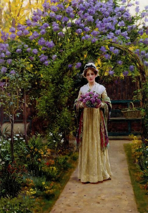 Edmund Blair Leighton – Lilacs 70x100 Canvas