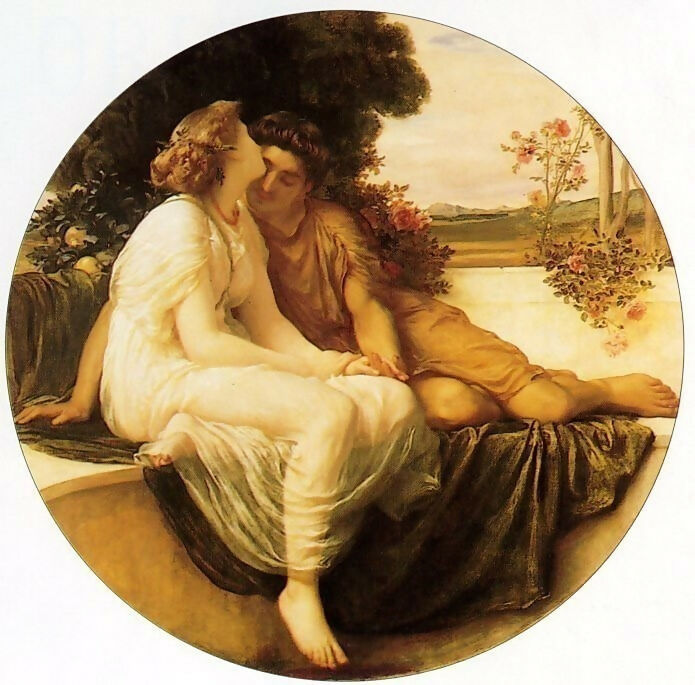 Frederic Leighton – Acme and Septimius (based on Catullus's poem The Lucky Omen ) 50X40 Canvas