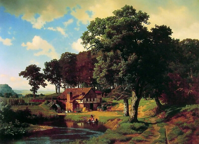 Albert Bierstadt - The Rural Factory 70x100 Canvas