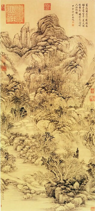 Chinese Painters of the Middle Ages (董邦达 - 烟磴寒林图) – Dong Bangda 45x60 Canvas