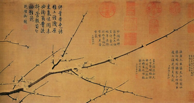 Chinese Painters of the Middle Ages (徐禹功 - 雪中梅竹图) – Xu Yugong 90x120 Canvas