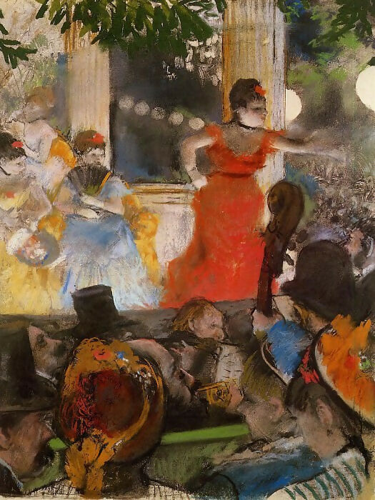 Edgar Degas - The Cafe Chantant at Les Ambassadors 70x100 Canvas