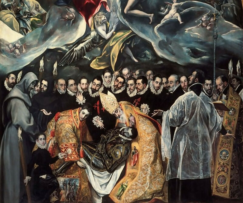 El Greco - The Burial of the Count of Orgaz, detail 50X40 Canvas
