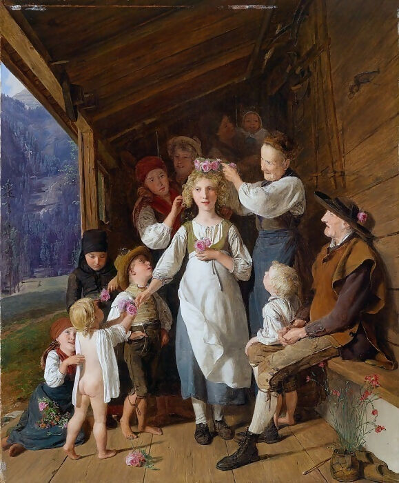 Ferdinand Georg Waldmüller - The Girl from Kranzle 90x120 Canvas