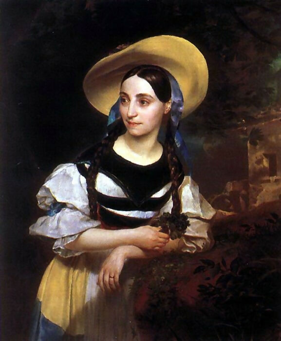 KarlPavlovichBryullov–PortraitofFannyPersiani-TacinardiasAminainBellini'soperaLasonnambula.1834 50X40 Canvas