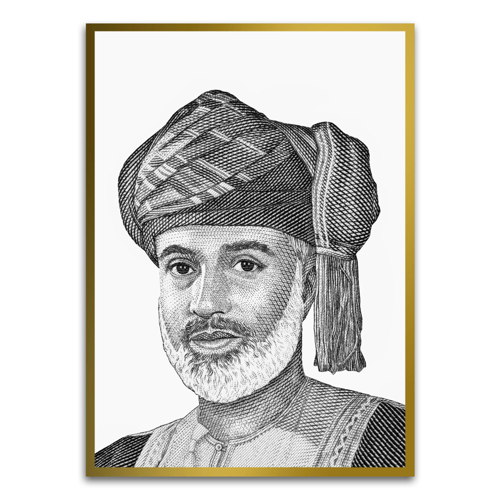 Qaboos Gold Printed frame acrylic canvas Frames