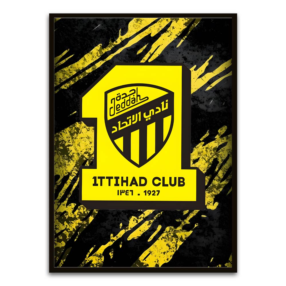 ITTHAD CLUB 10 Black Printed frame acrylic canvas Frames