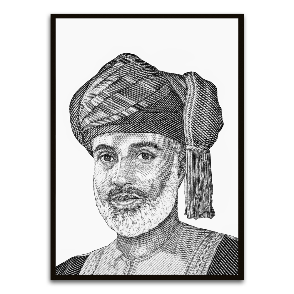 Qaboos Black Printed frame acrylic canvas Frames