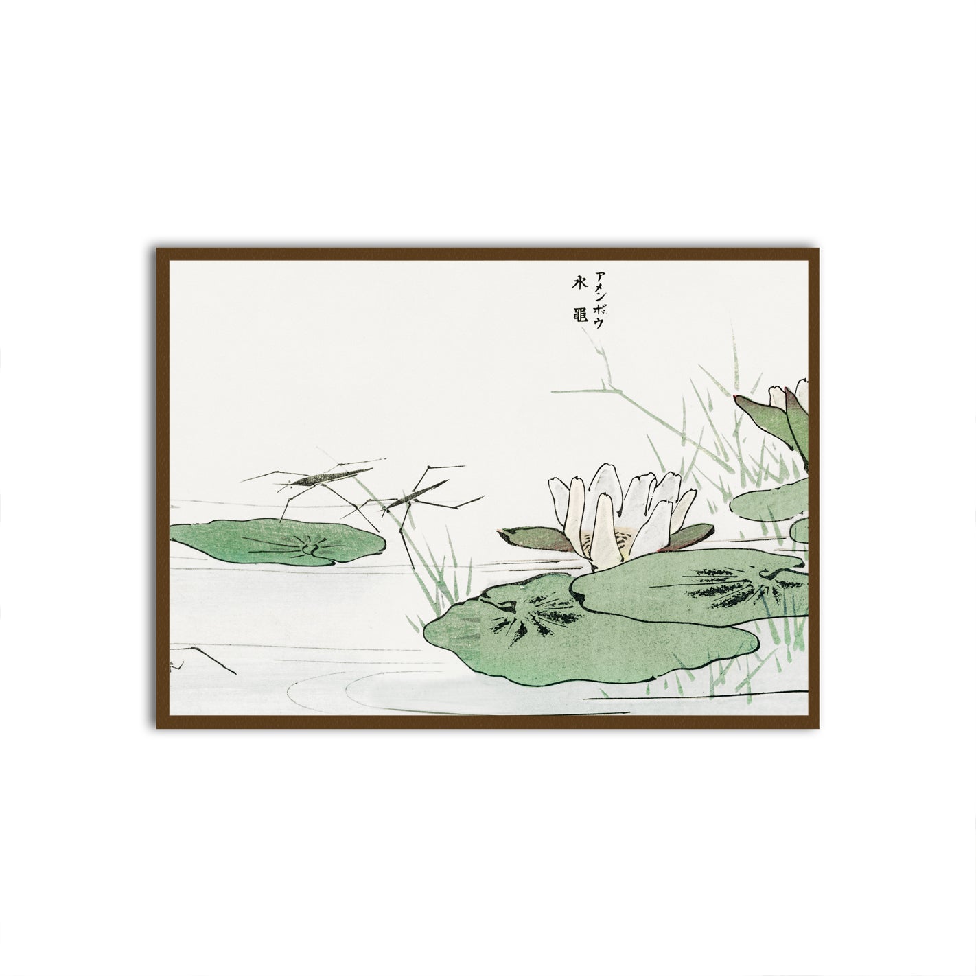 Tranquil Pond Serenity Brown Printed frame acrylic canvas Frames