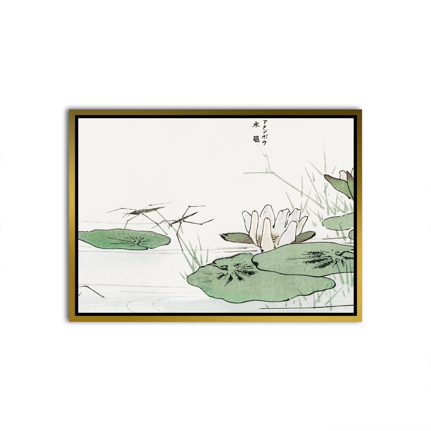 Tranquil Pond Serenity Gold Canvas frame acrylic canvas Frames