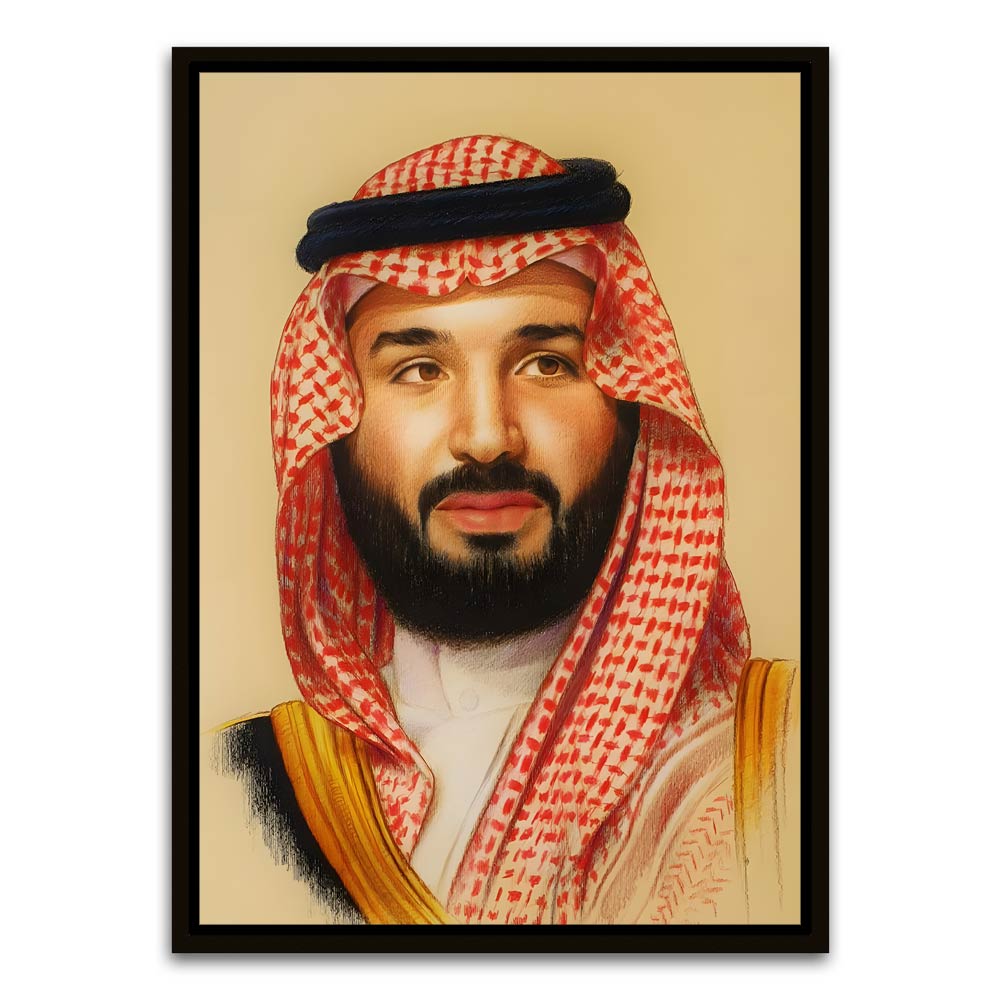 Mohammed bin Salman Al Saud Black Canvas frame acrylic canvas Frames