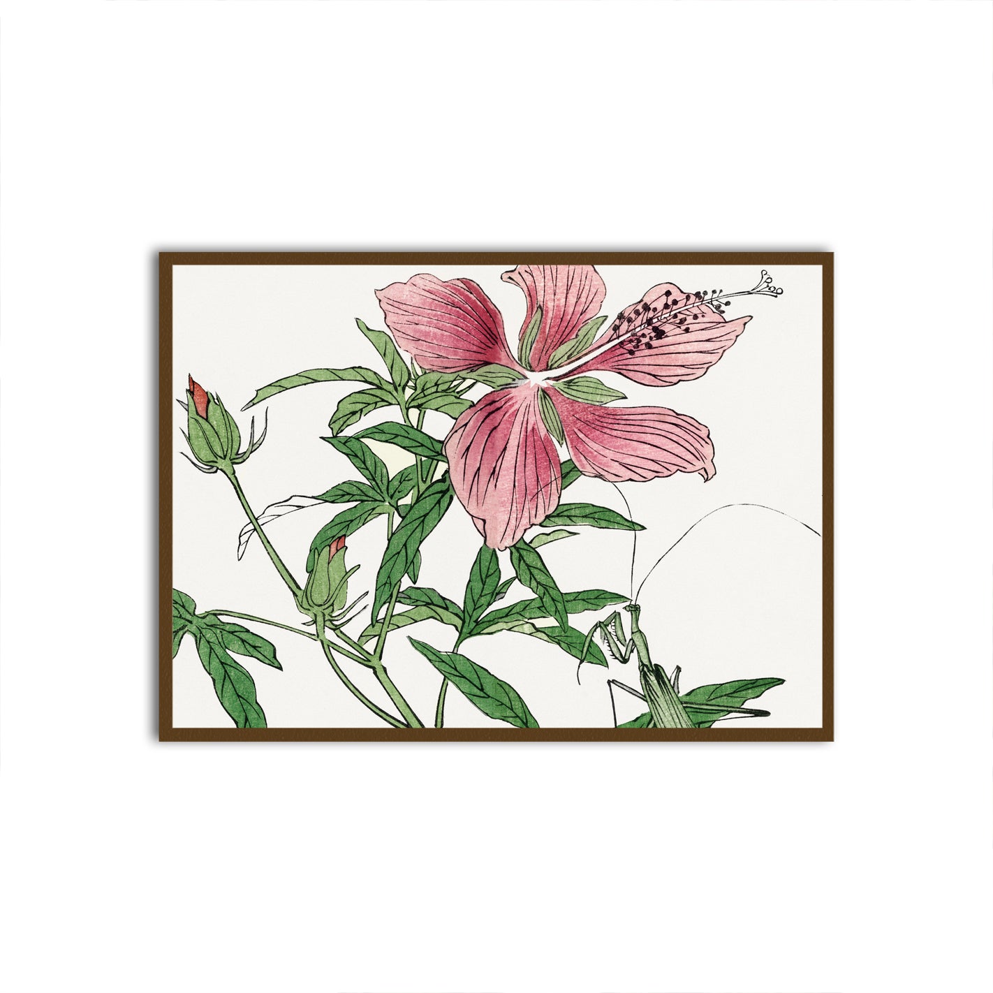 Blossoming Elegance Brown Printed frame acrylic canvas Frames