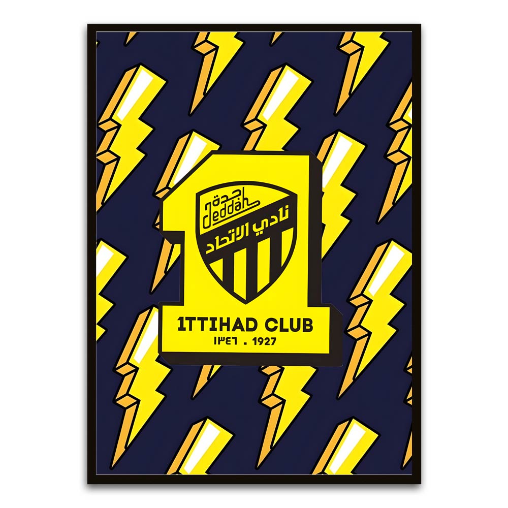 ITTHAD CLUB 11 Black Printed frame acrylic canvas Frames