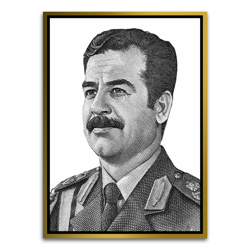 Saddam Hussein Gold Printed frame acrylic canvas Frames