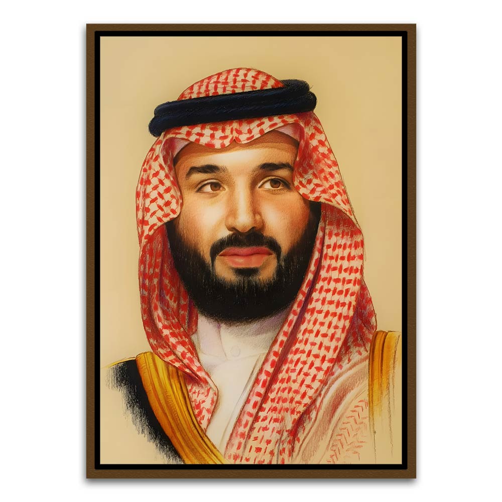 Mohammed bin Salman Al Saud Brown Canvas frame acrylic canvas Frames