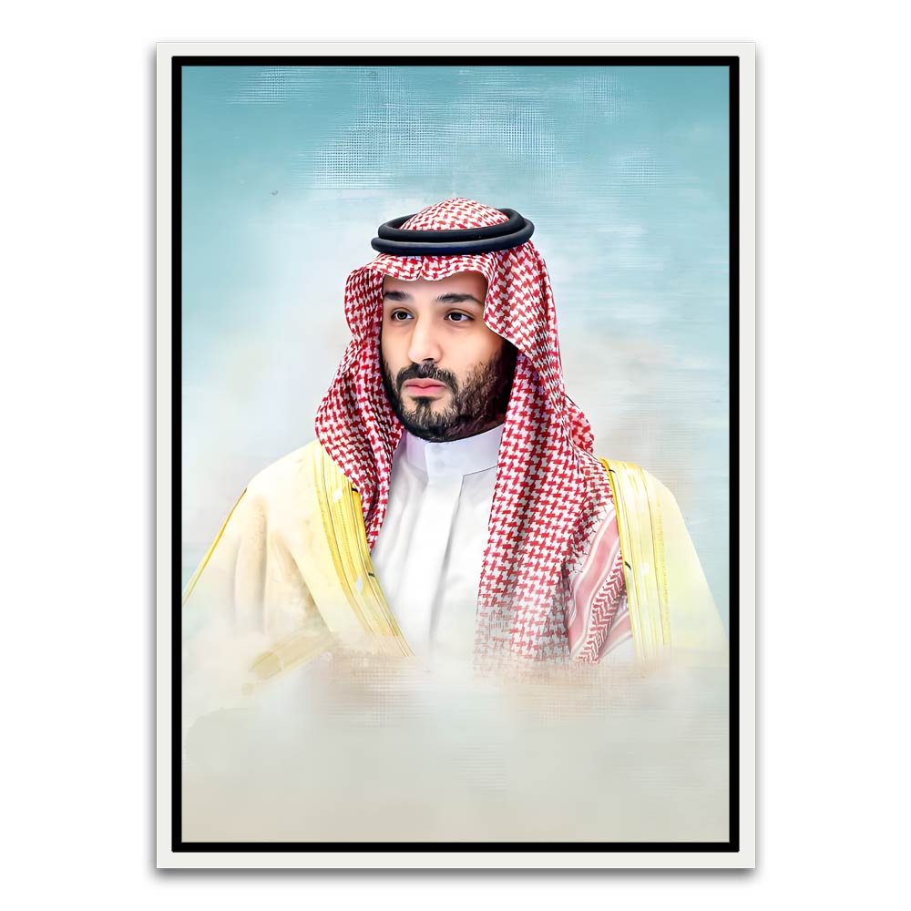 Mohammed bin Salman Al Saud White Canvas frame acrylic canvas Frames