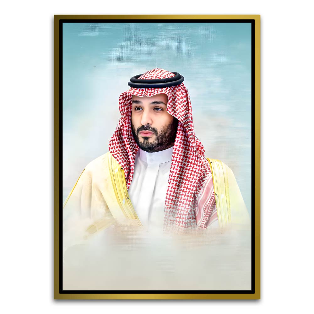 Mohammed bin Salman Al Saud Gold Canvas frame acrylic canvas Frames