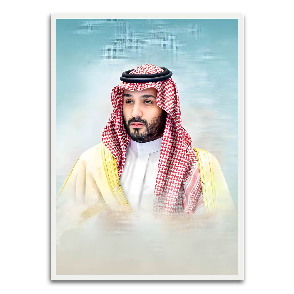 Mohammed bin Salman Al Saud White Printed frame acrylic canvas Frames