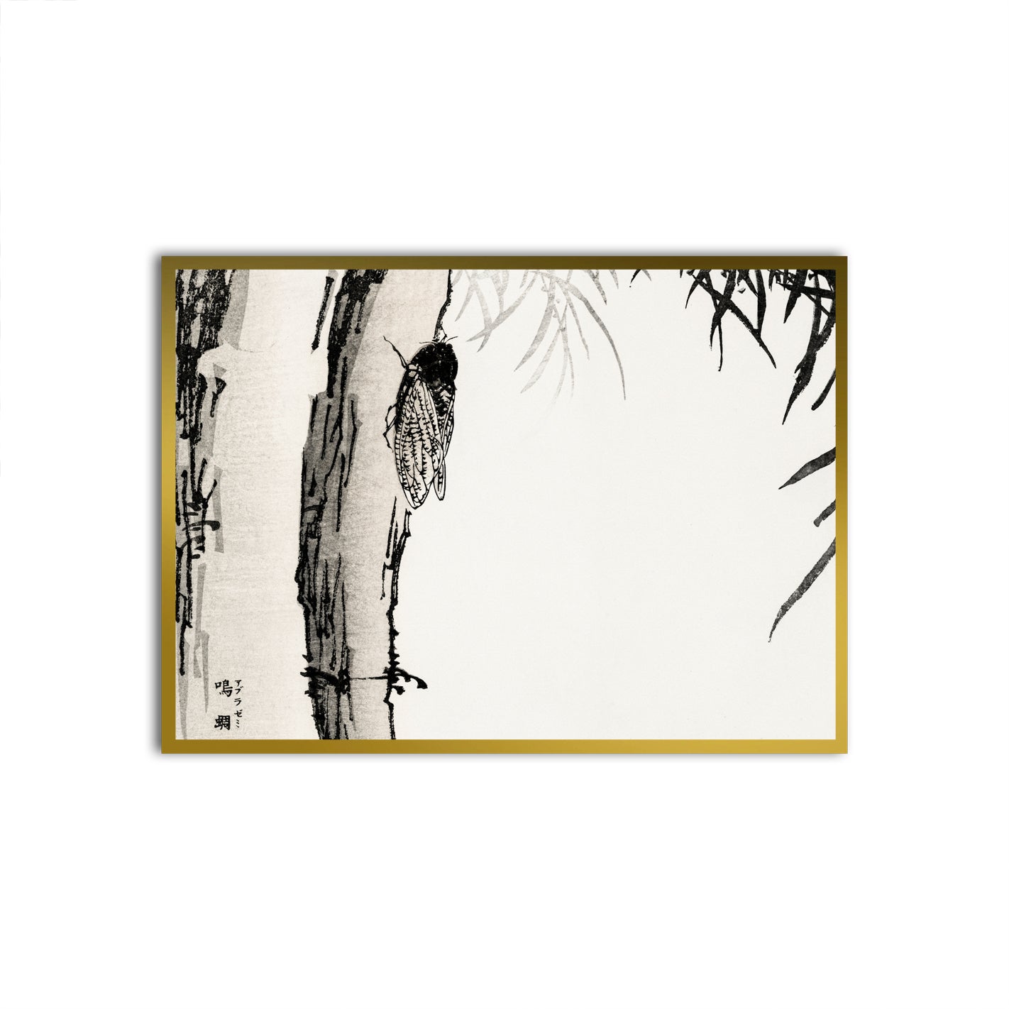 Cicada Serenade Gold Printed frame acrylic canvas Frames