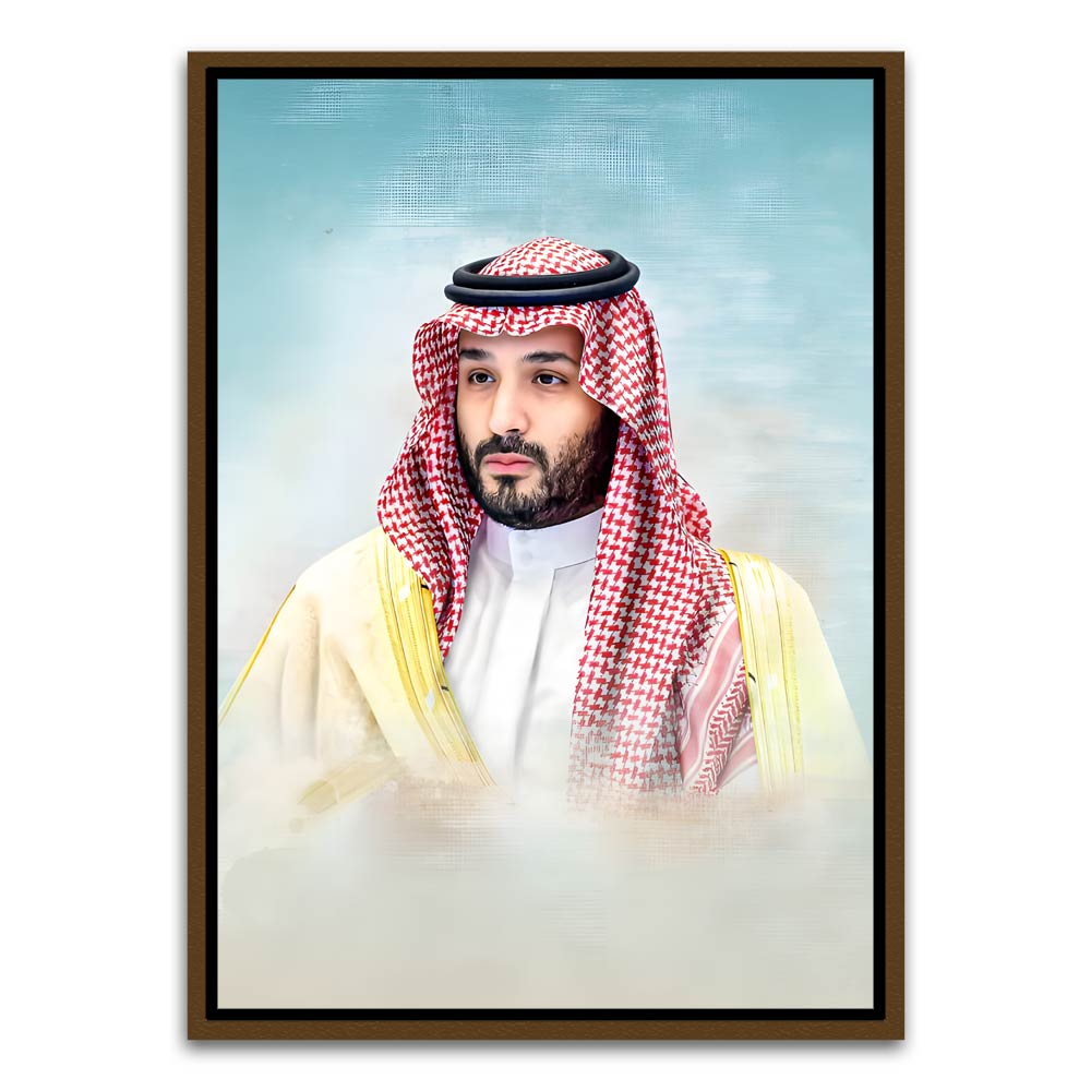 Mohammed bin Salman Al Saud Brown Canvas frame acrylic canvas Frames