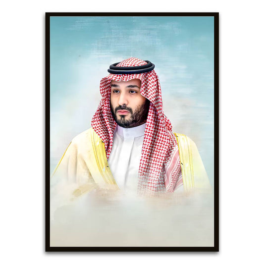 Mohammed bin Salman Al Saud Black Printed frame acrylic canvas Frames