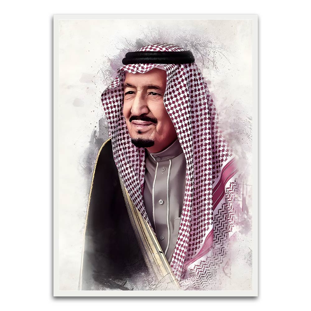 Salman bin Abdulaziz Al Saud White Printed frame acrylic canvas Frames