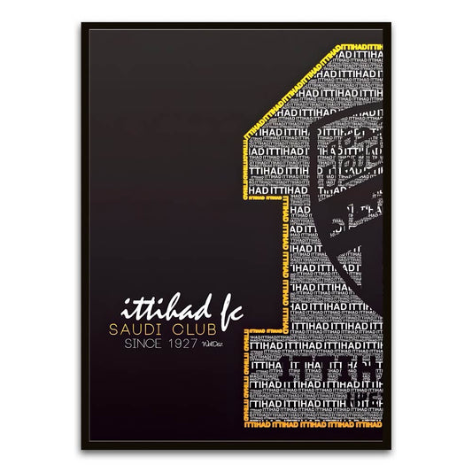 ITTHAD CLUB 13 Black Printed frame acrylic canvas Frames