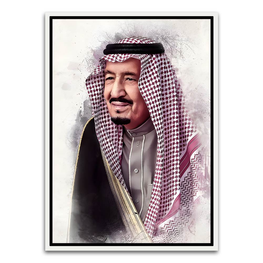 Salman bin Abdulaziz Al Saud White Canvas frame acrylic canvas Frames