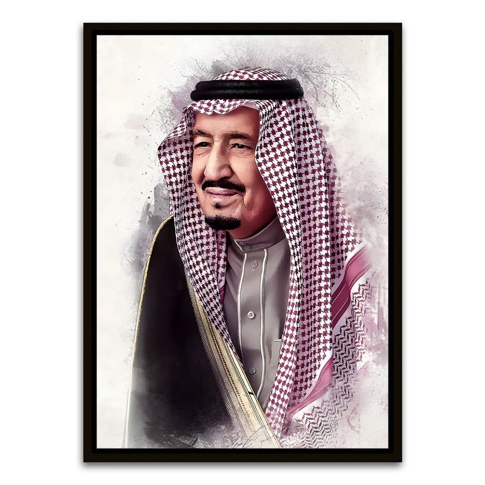 Salman bin Abdulaziz Al Saud Black Canvas frame acrylic canvas Frames