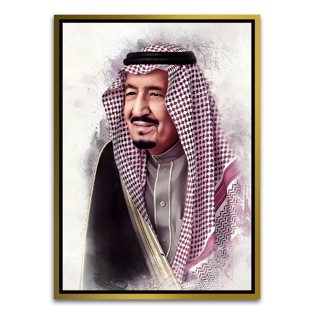 Salman bin Abdulaziz Al Saud Gold Canvas frame acrylic canvas Frames